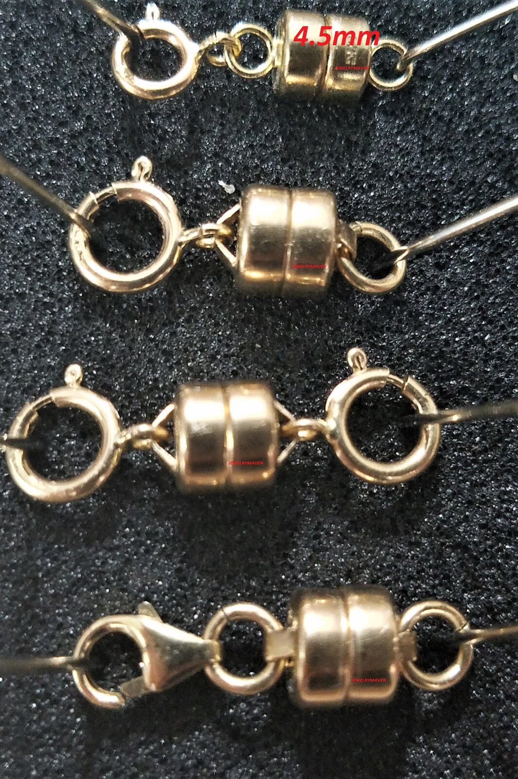 5.5mm Yellow 14k Gold FILLED STRONG MAGNETIC CLASP 3/4″ Extender 5mm Spring ring