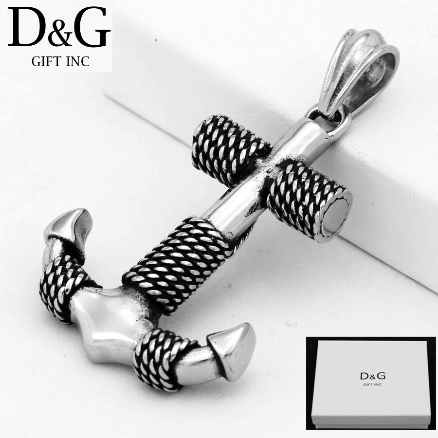 DG Men’s Stainless-Steel Nautical anchor 62mm Charm Pendant High Polish BOX