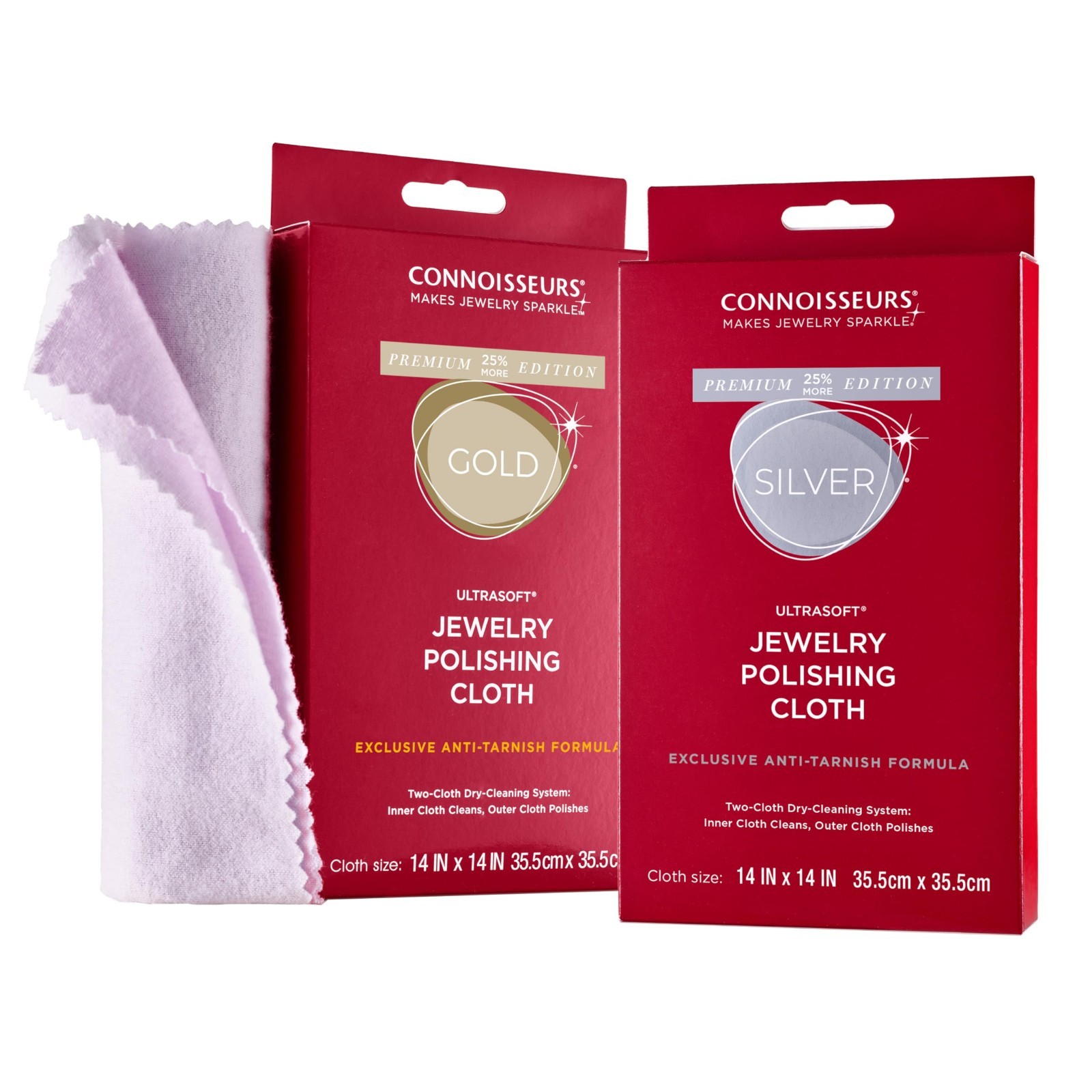 Extra Large Polishing Cloth Bundle for Silver & Gold Jewelry – 2 Pack, 14×14″ –