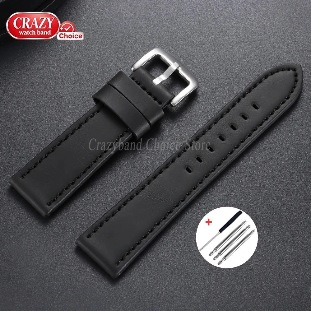 High Quality Leather Watch Band Straps mens stitched Wristband 18 20 22 24mm
