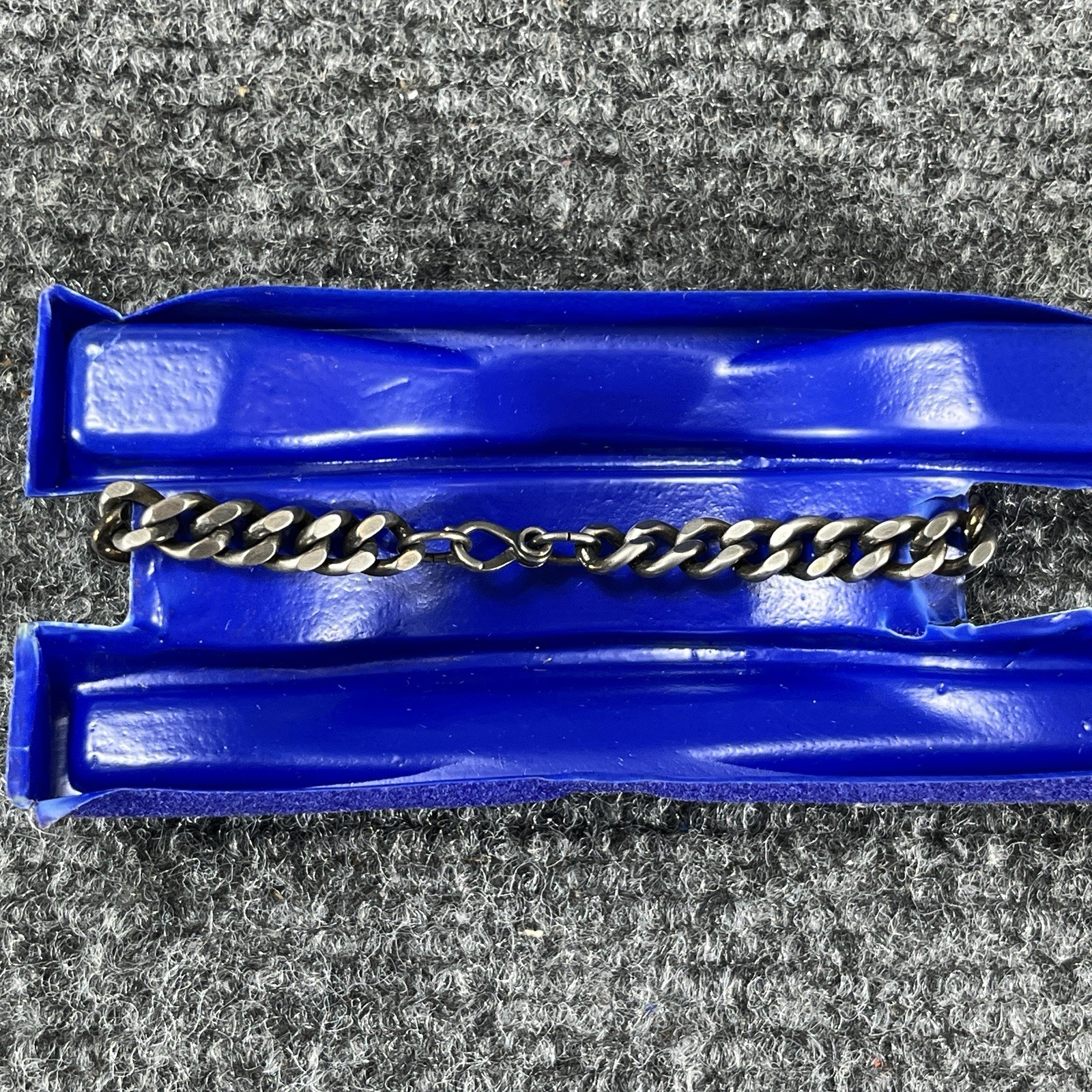 Vintage Mark VII Silver ID 7″ Bracelet BLANK Made in USA Heart Hearts Identity