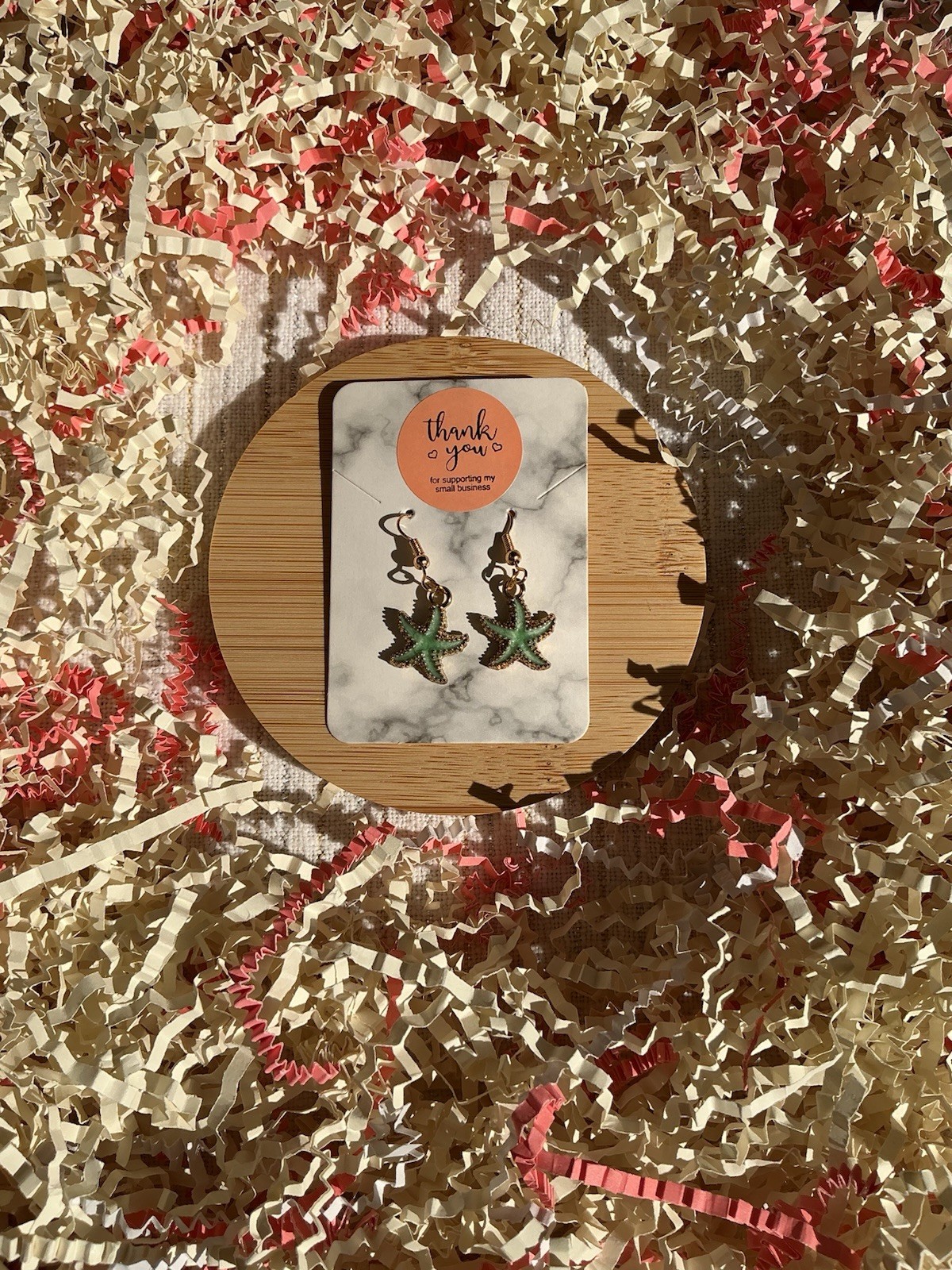 Green Starfish Earrings!
