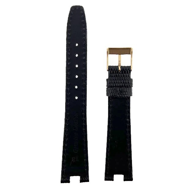 Watch Strap fits Gucci 4500M 18mm Leather Black Brown with Center Cut