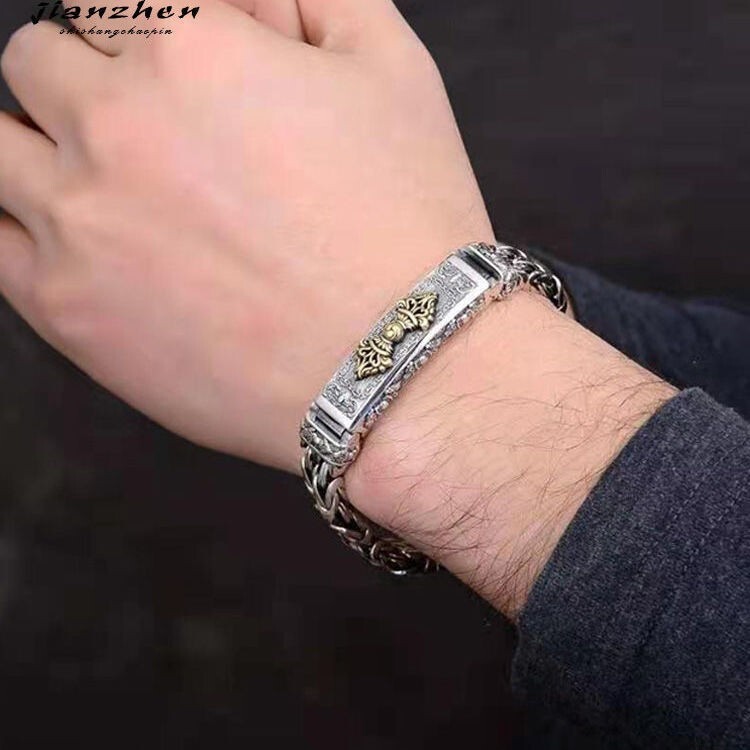 18cm Silver Plated Bangle Bracelet Chain Popular Vintage Jewelry Men’s Gift HOT