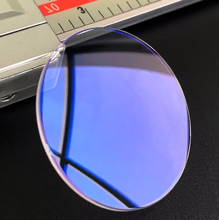 1.2-2.5mm Thick Sapphire Crystal Watch Glass 21-40mm Anti-Reflective Blue Coated