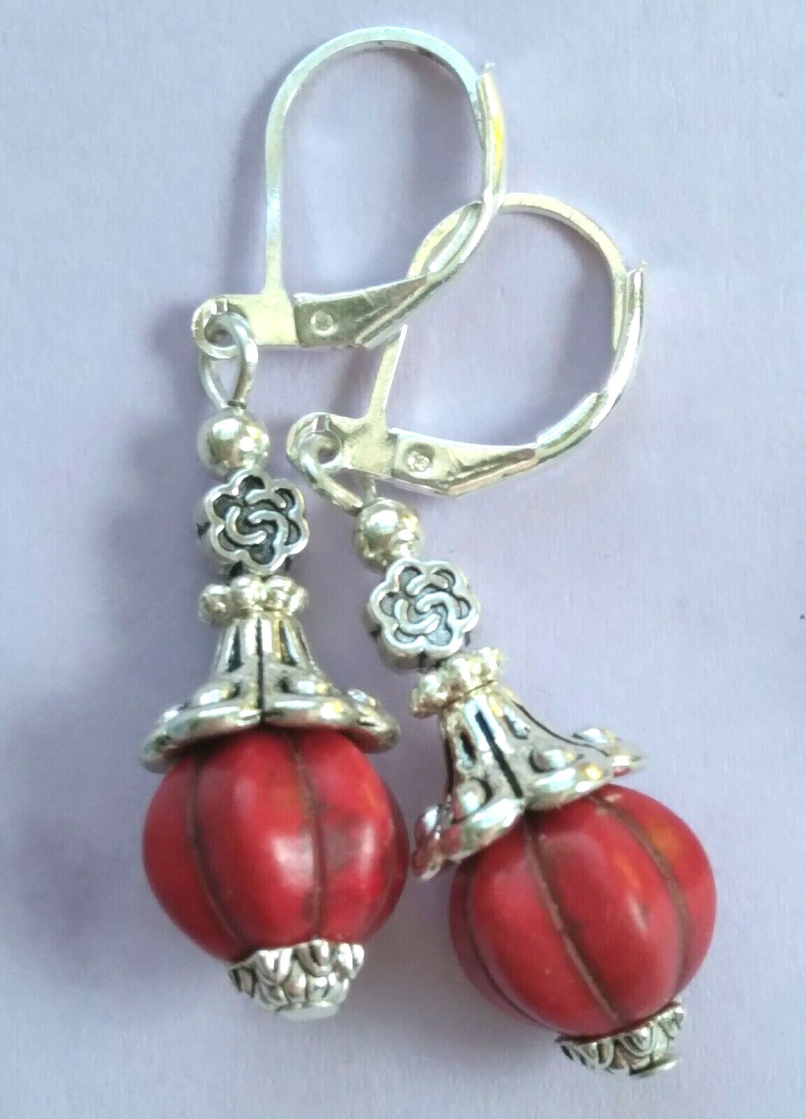 COLORFUL HOWLITE melon shape DROPS SP handcrafted Choose xx