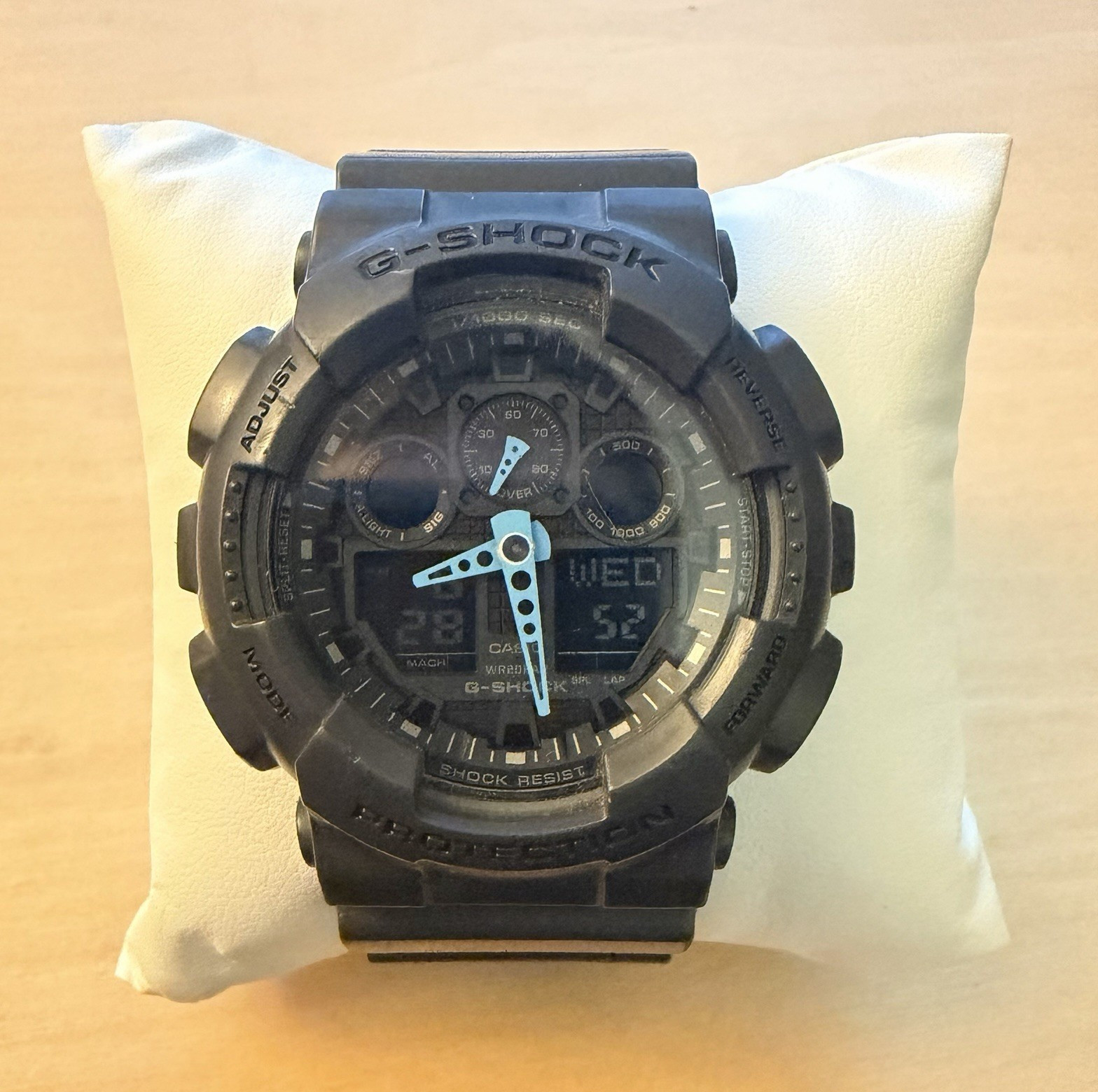 Casio G-Shock GA-100C Module 5081 Ana-Digi Watch Blue Hands Tested
