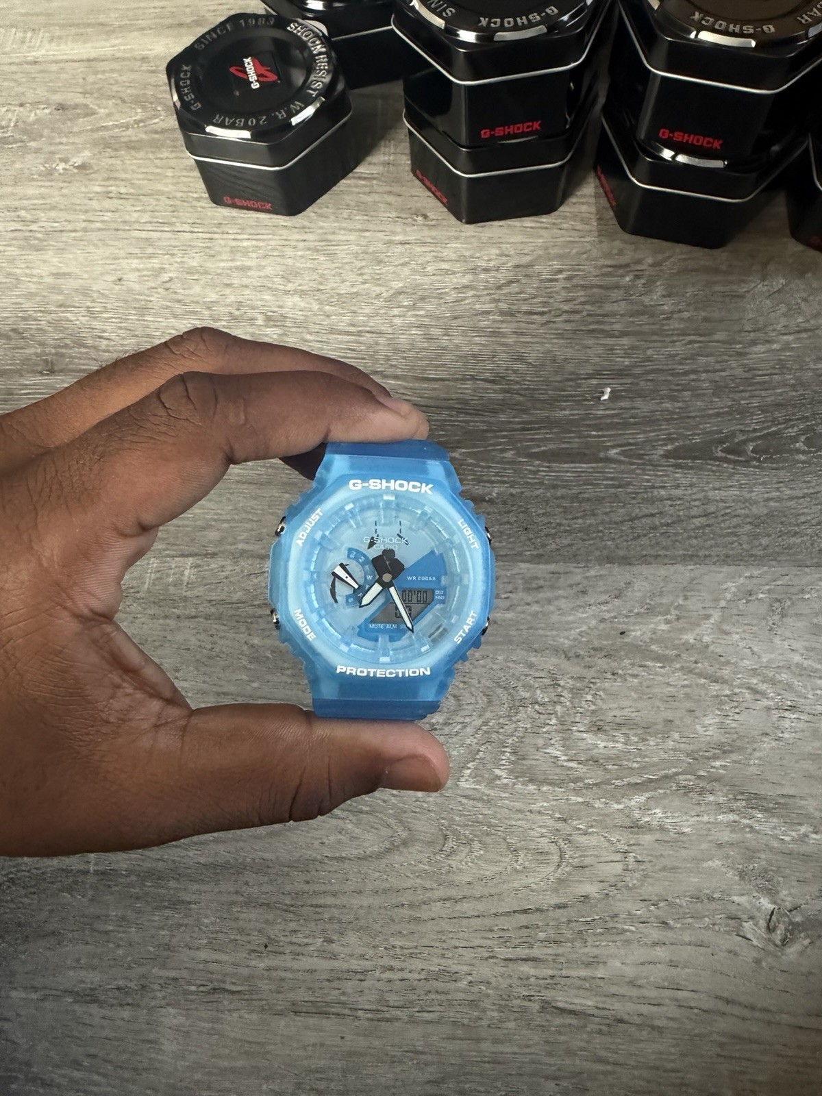 Casio G-SHOCK Blue Analog/Digital Quartz Resin Strap 200m Date Watch