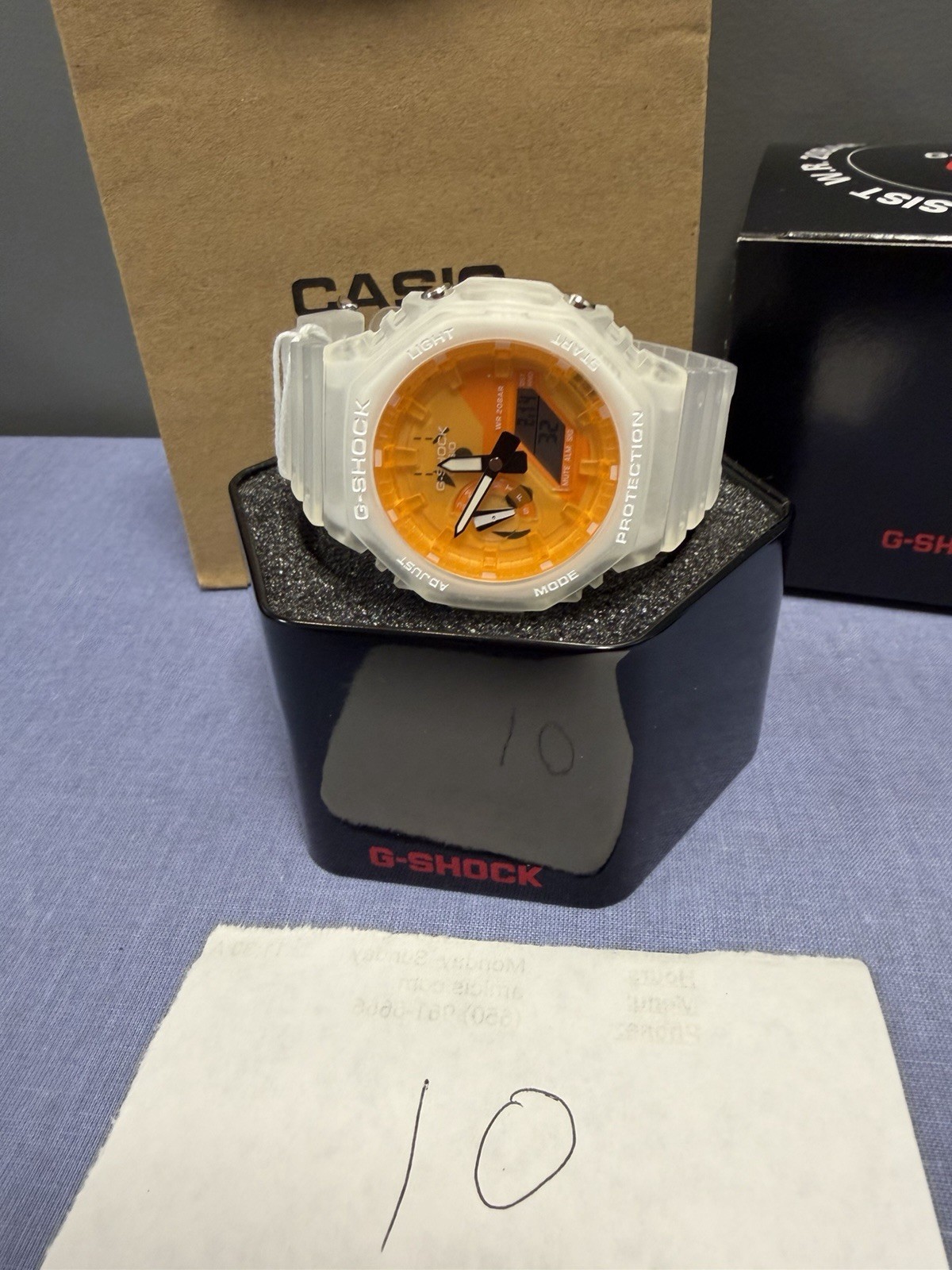 New Casio G-Shock GA2100 White/orange Digital Watch
