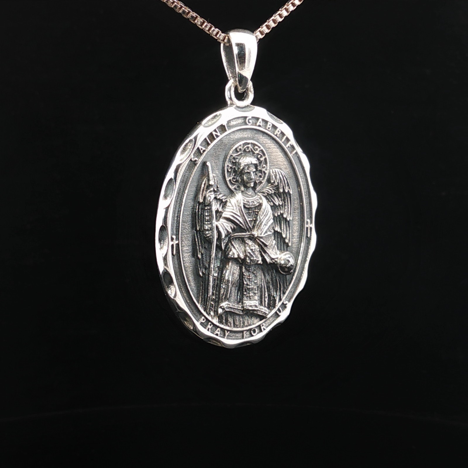 925 Sterling Silver Archangel Gabriel Necklace