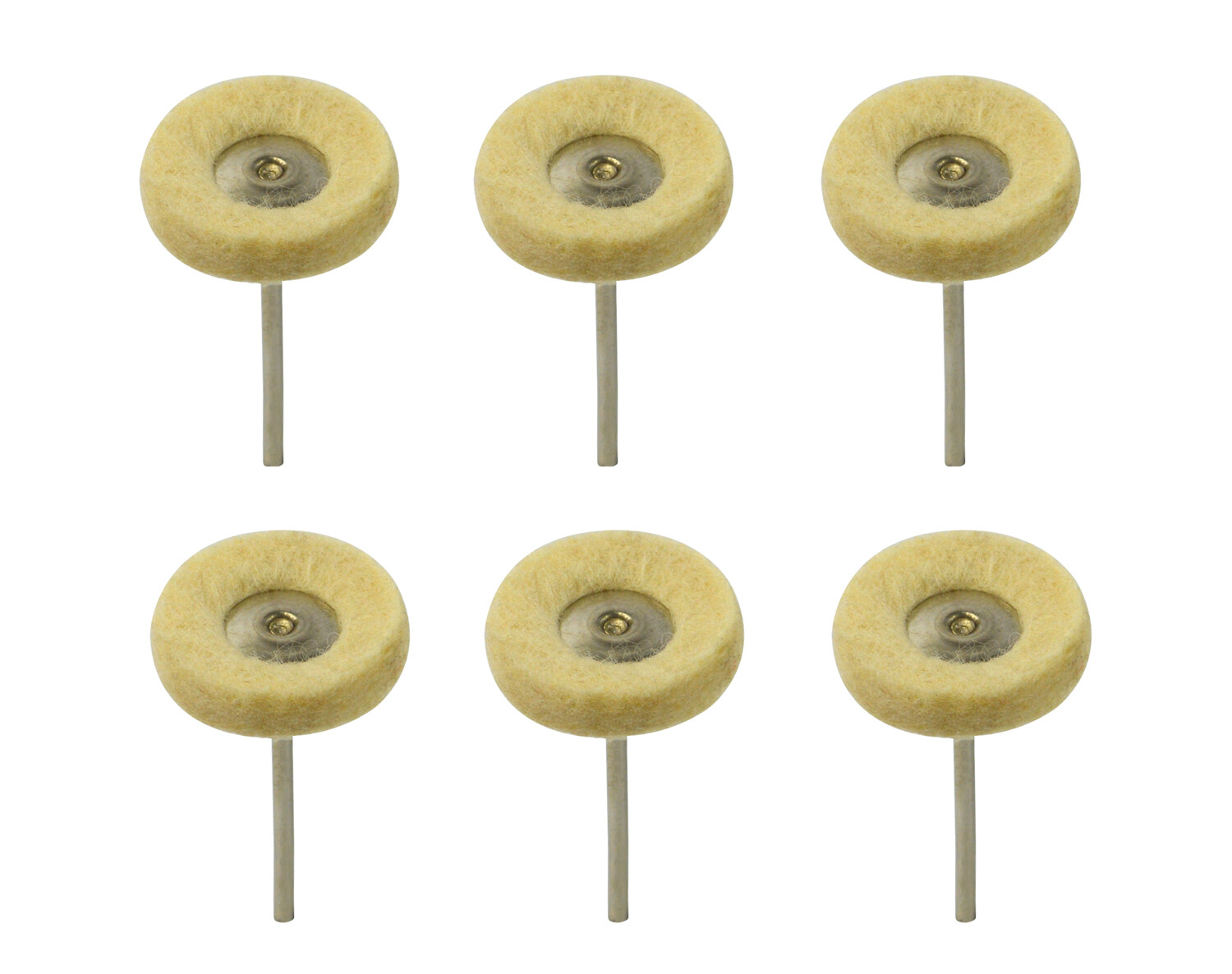 Set of 6 Mounted Rotary Soft Felt 25 x 1 Ply w/ 3/32″ Mandrels Jewelry Polishing