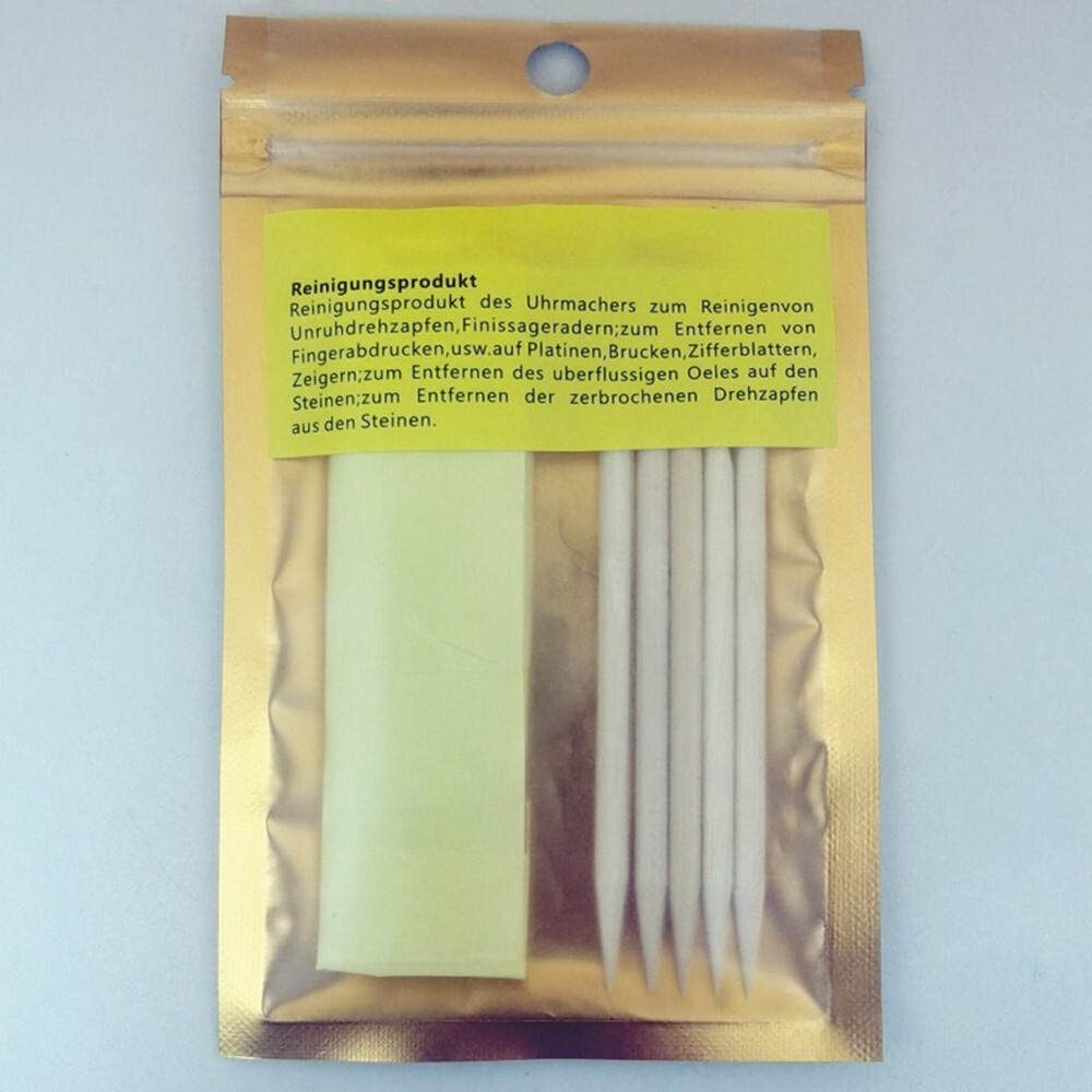 Watch Movement Cleaning Clay Rubber Putty Cleaner +Wooden Stick for Watchmakers