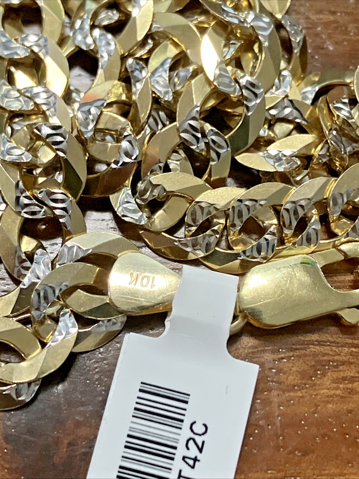 10kt Real Solid Gold Curb Link Chain 41.5grams 8.7mm 28.5” GMI New w/ Retail Tag