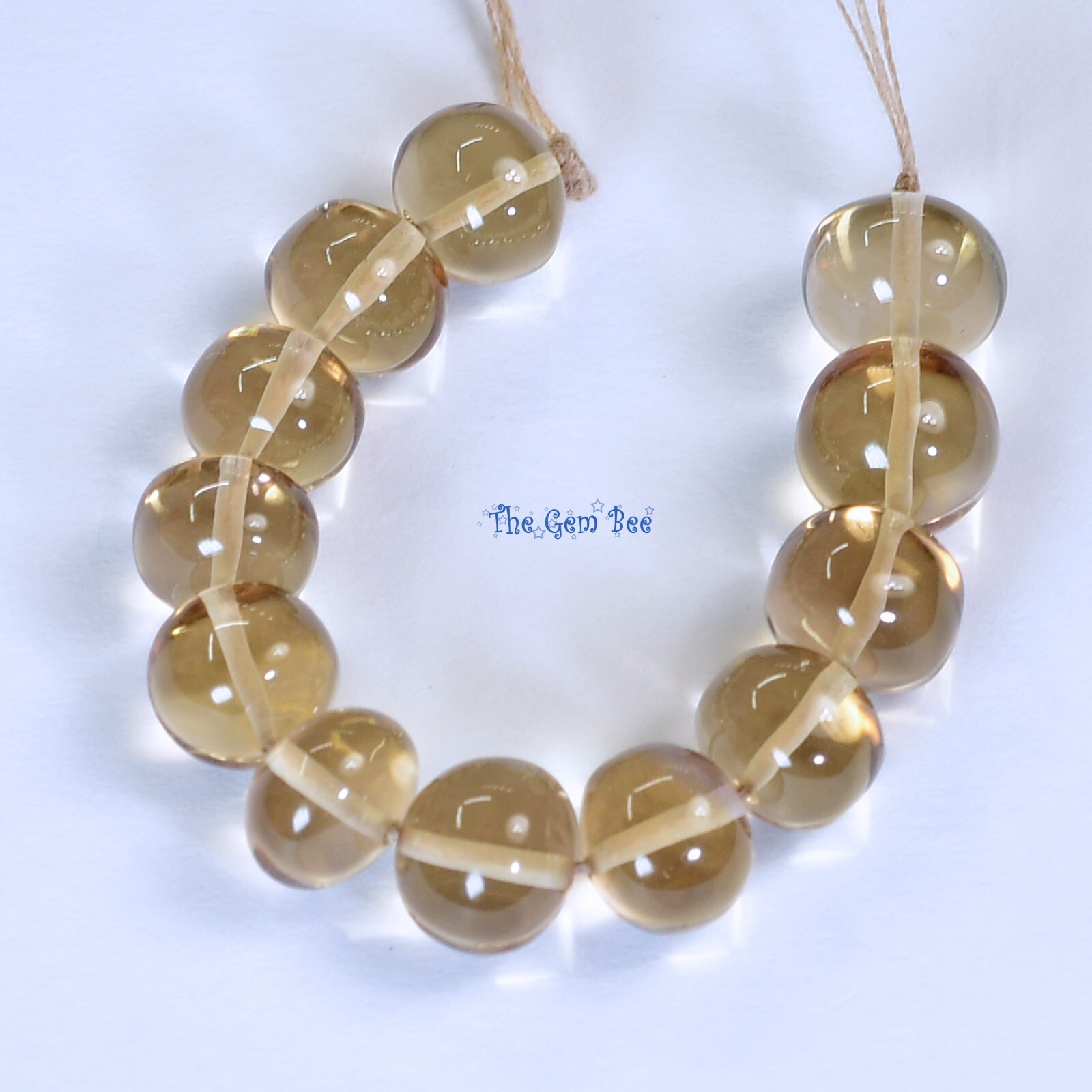 7.2mm to 7.8mm Champagne Citrine Smooth Rondelles Beads 3″ strand