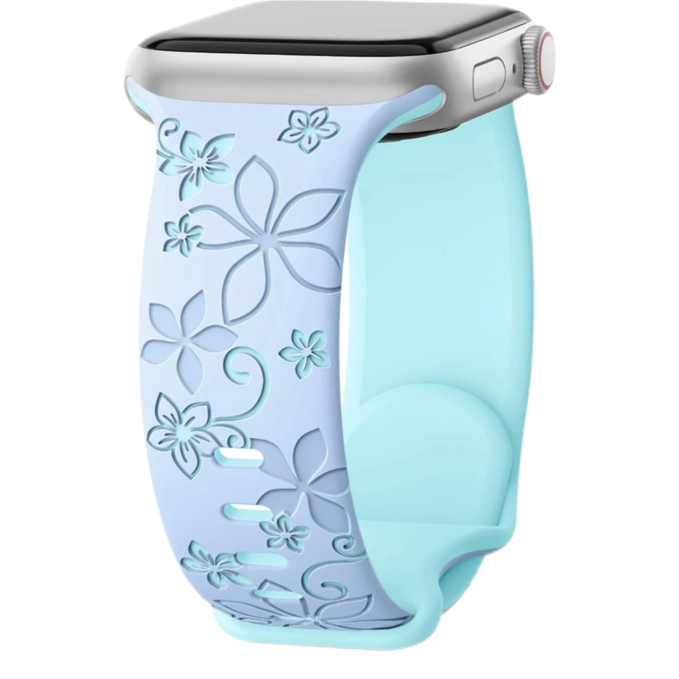 Engraved Floral Strap For Apple Watch Band 49mm 45mm 44mm 41mm Apple Watch strap