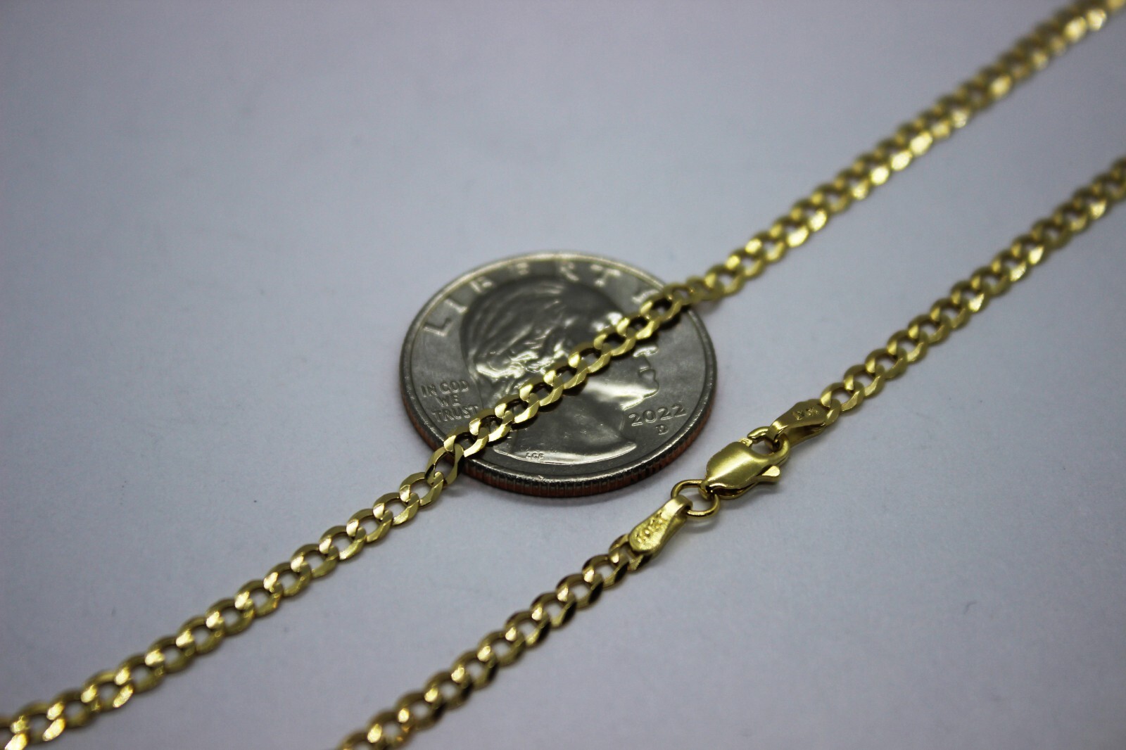 10K Solid Gold Yellow Cuban Link Chain Men Women 1.8mm – 8mm 16″ ~ 30″