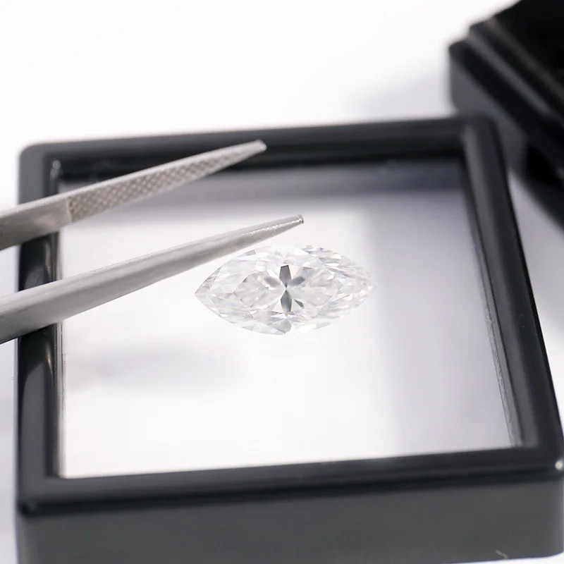US Lab-grown Moissanite Loose Stone 10ct D Color VVS1 GRA Certified Marquise Cut
