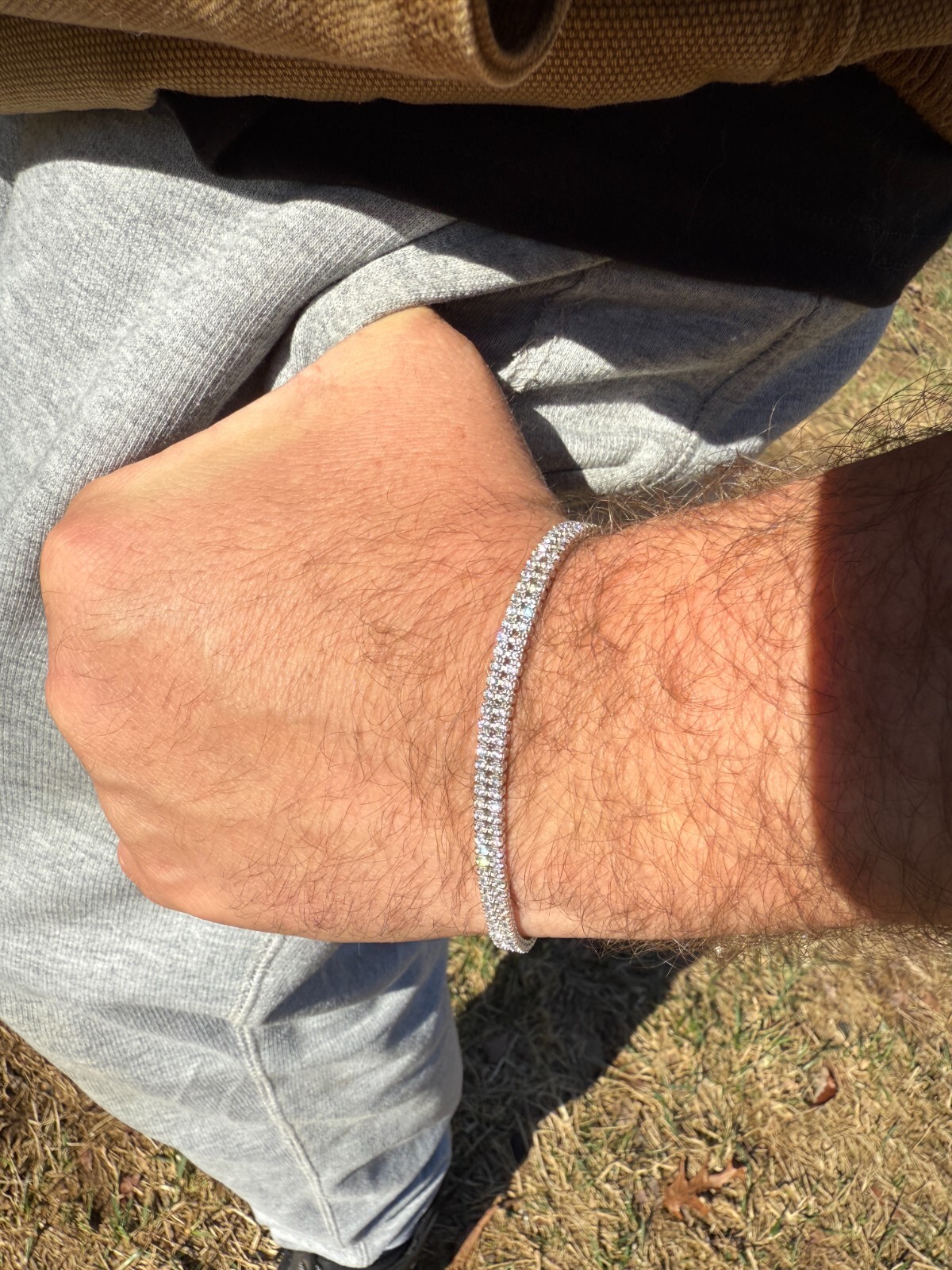 Real 925 Sterling Silver Micro Two Row 4.5mm Tennis Bracelet CZ 6-8″ Iced