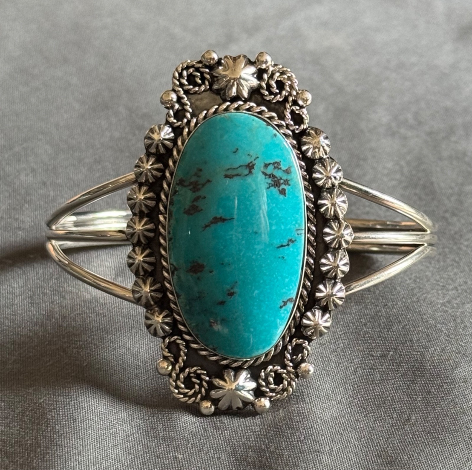 Running Bear Navajo Sterling and Turquoise Cuff Bracelet – by Jennifer Cayditto