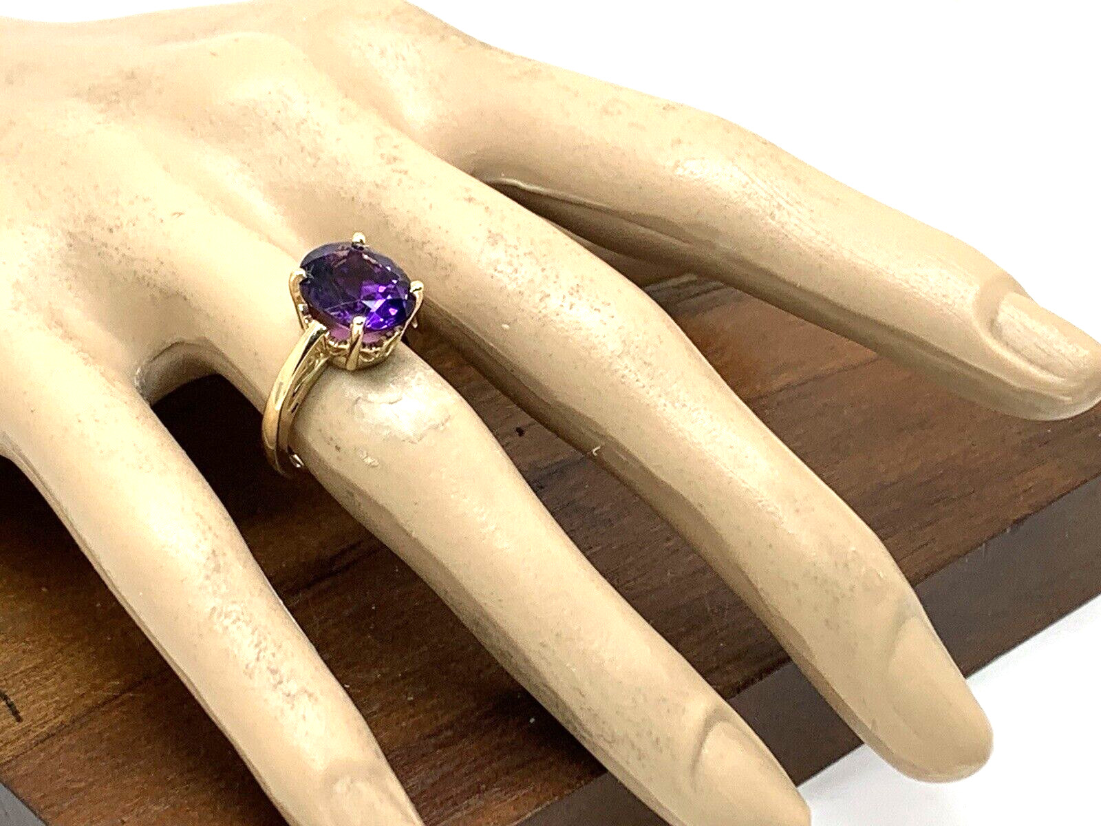Purple Gemstone Cocktail Ring 14k Yellow Gold Women’s Estate Jewelry Size 6.25