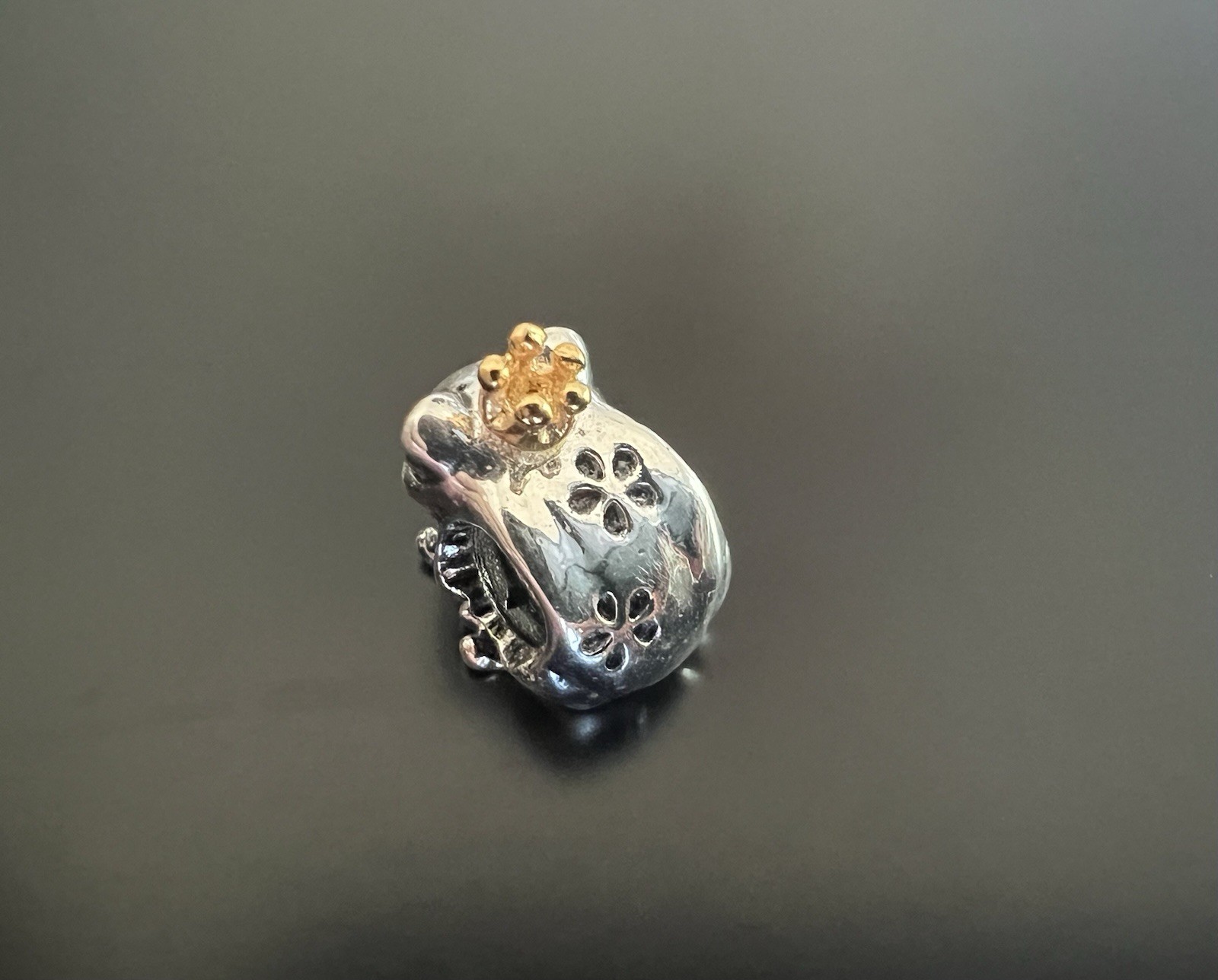 Pandora Frog Prince Charm 925 ALE with 14K Gold Crown