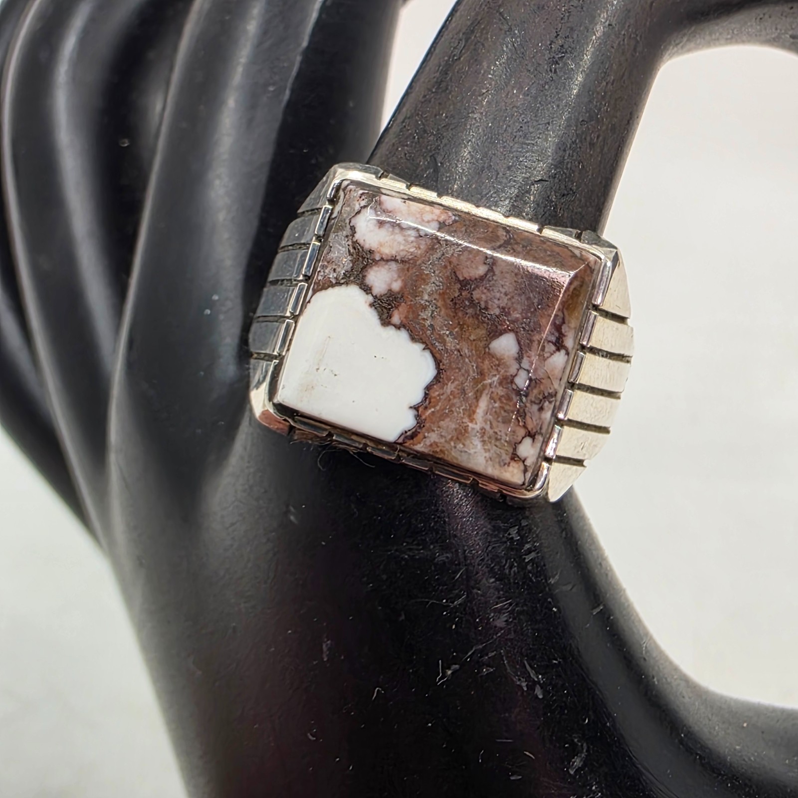 Trevor Jack Wild Horse Magnesite Sterling Silver Navajo Ring Size 10