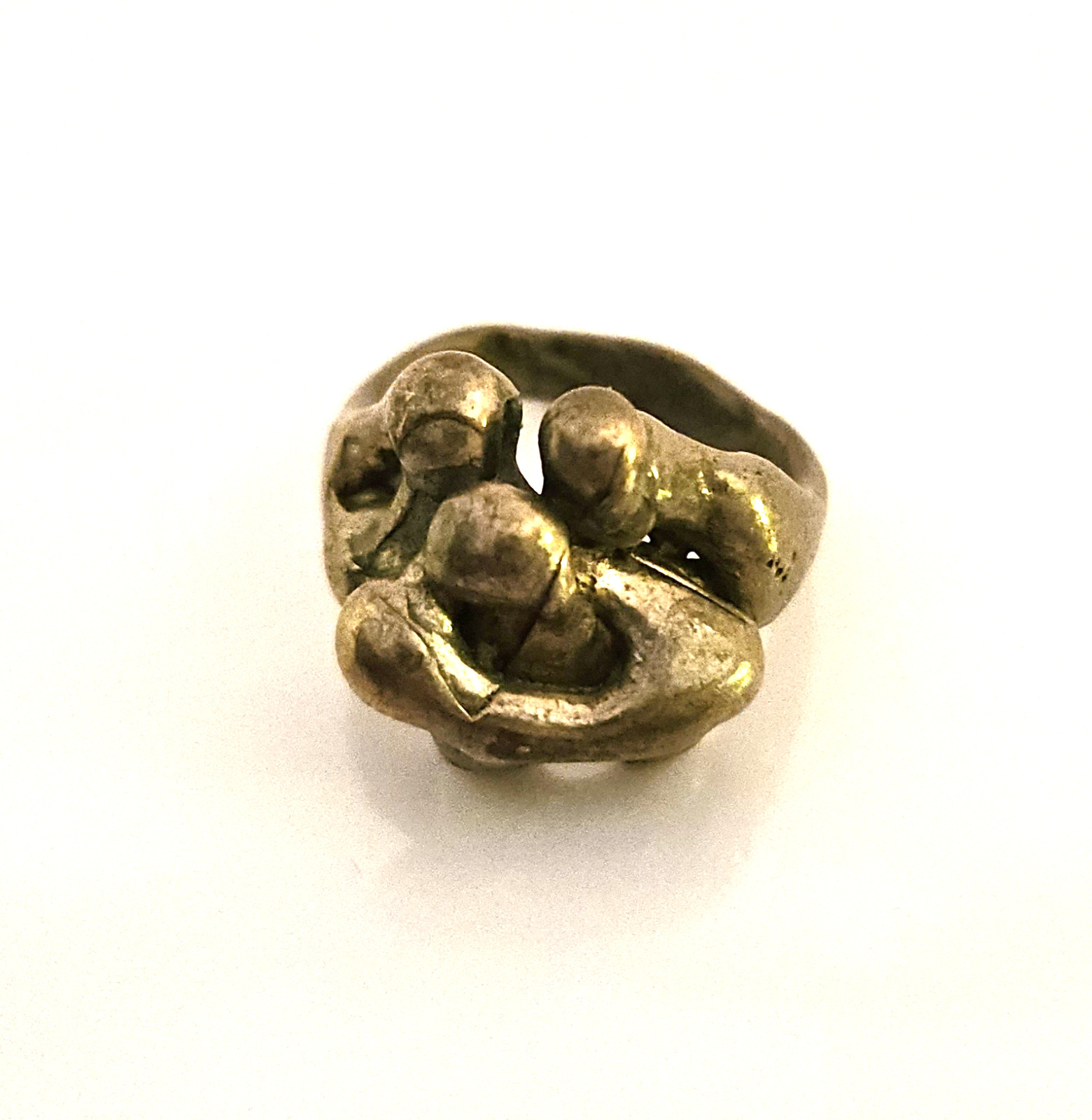 Vintage Bronze Free Form Family Shape MCM Ring Size 4