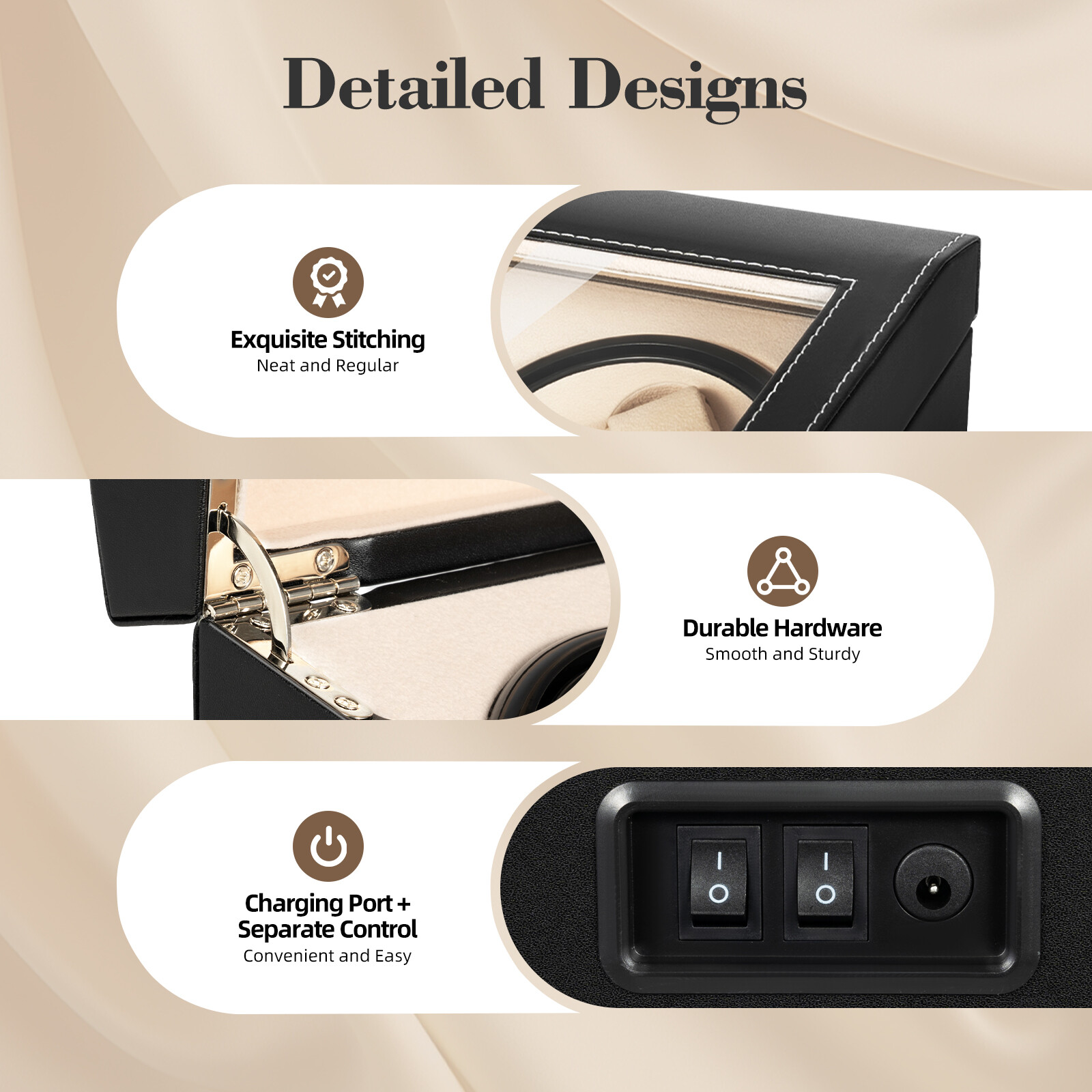 4+6 Watch Winder Case Automatic Rotation Watch Storage Display Box Gifts