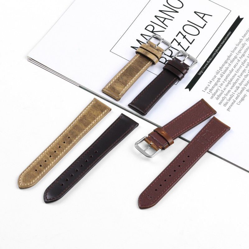 Premium Oil Waxed Genuine Leather Watch Band Strap 18/19/20/21/22mm Universal