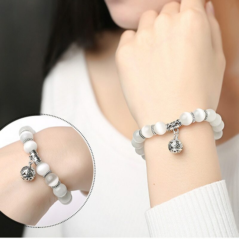 Handmade Natural Gemstone Balance Bracelet Crystal Round 8MM Beads Healing Reiki