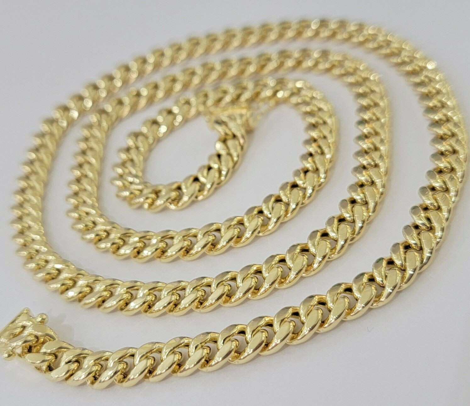 10k Gold Necklace 7mm 20 Inch Miami Cuban Link Chain REAL 10kt yellow Gold Men