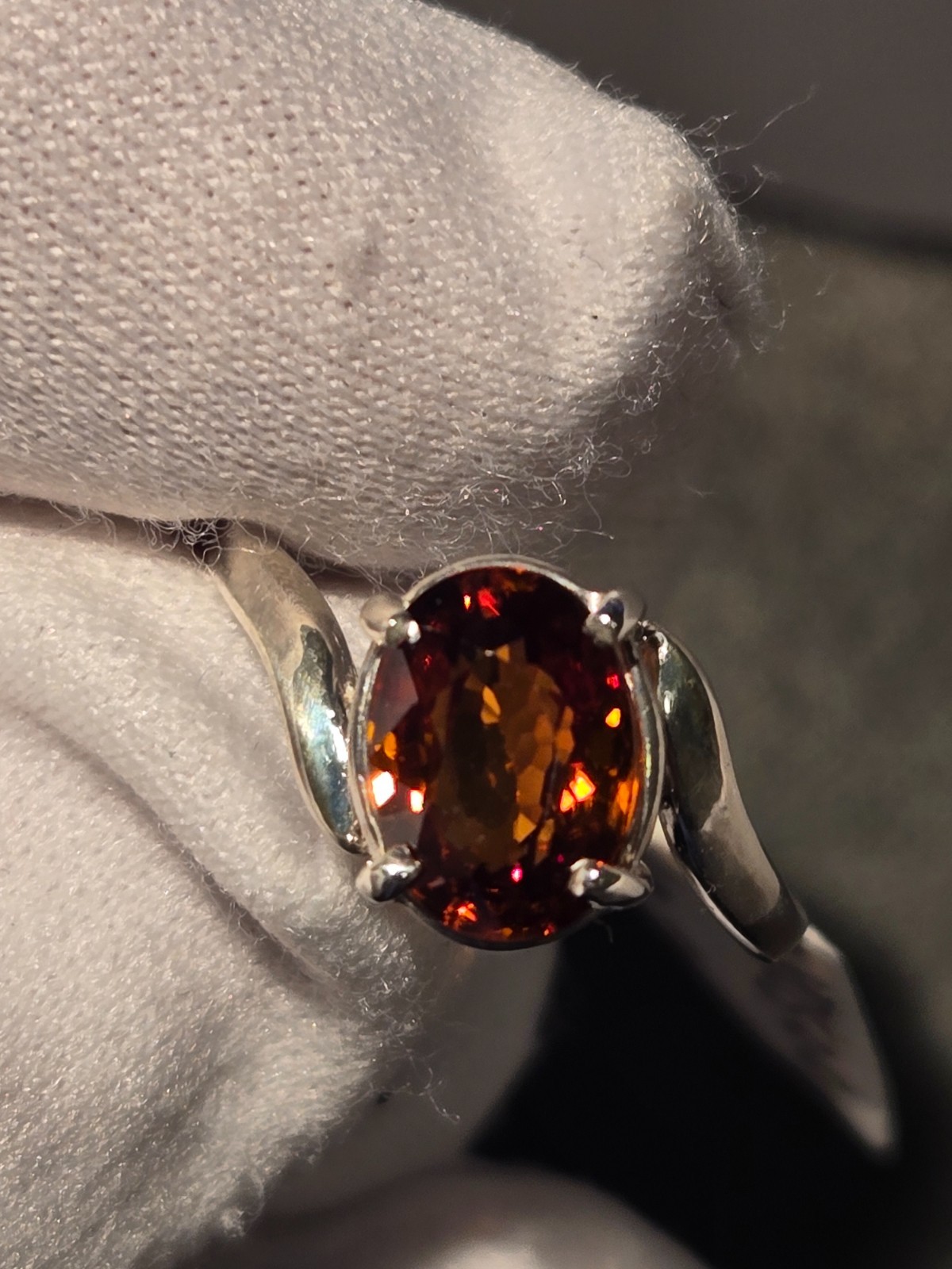 FINE IMPERIAL ZIRCON STERLING SILVER RING! 2.86CT, RICH COLOR, DEPTH, LUSTER!!