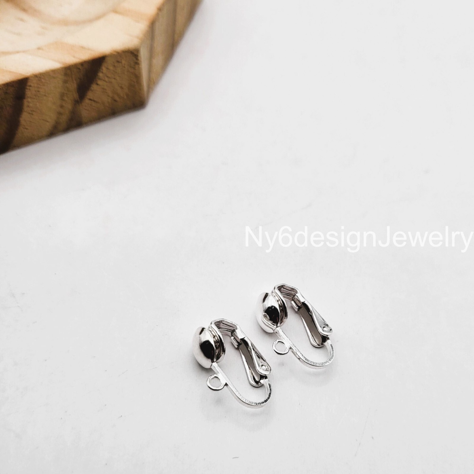 1 Pair Sterling Silver Clip-On Earring Findings – Non-Pierced Ear Clips for DIY