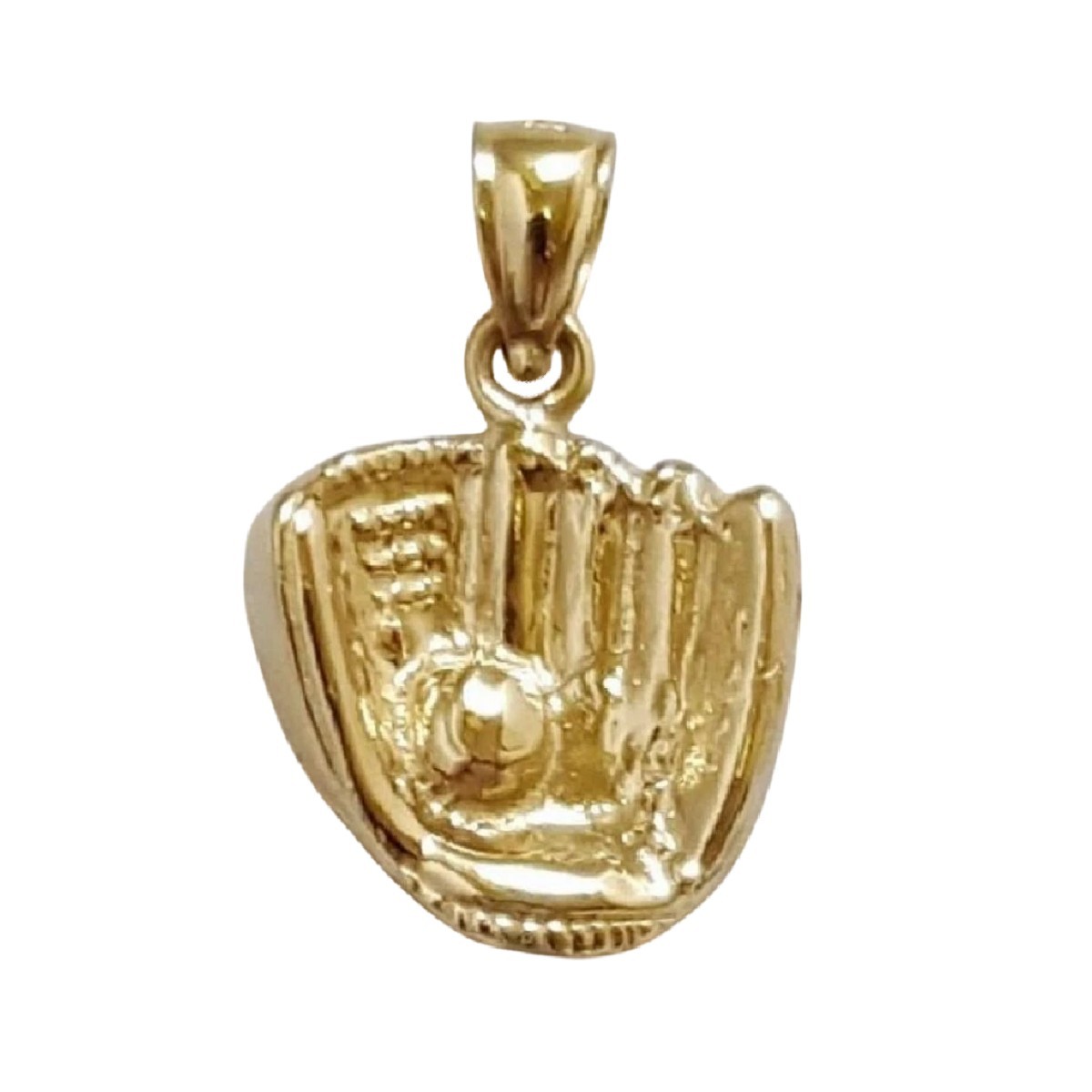 14k Yellow Gold Baseball Mitt Glove with Ball Pendant / Charm, Made in USA
