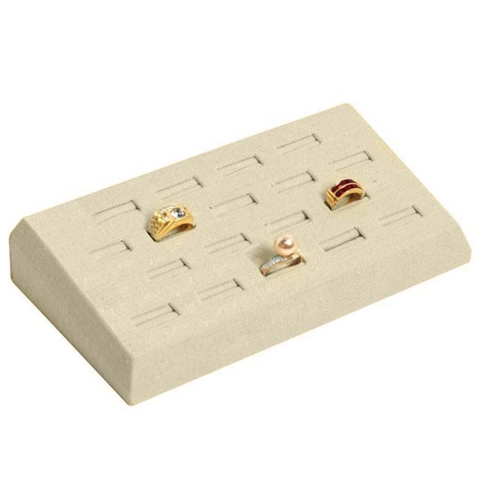 Tan Linen Jewelry Ring Display Tray Organizer Holder Ring Display ~ 3 styles