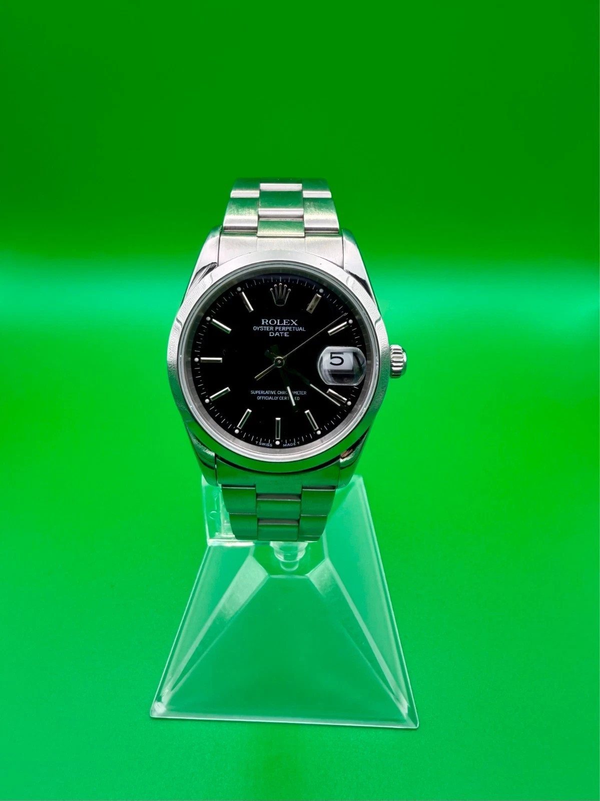 Rolex Date 15200 Silver Oyster Bracelet with Silver Bezel