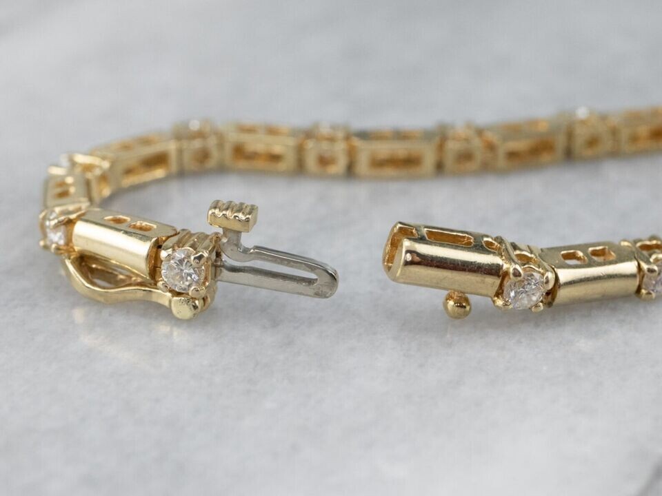 14K Yellow Gold Finish 4Ct Diamond Round Cut Lab Created Women’s Tennis Bracelet