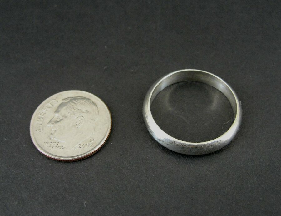 SU Ring Silver Band Smooth Texture Sleek Sterling 925 Size 8 Band Ring