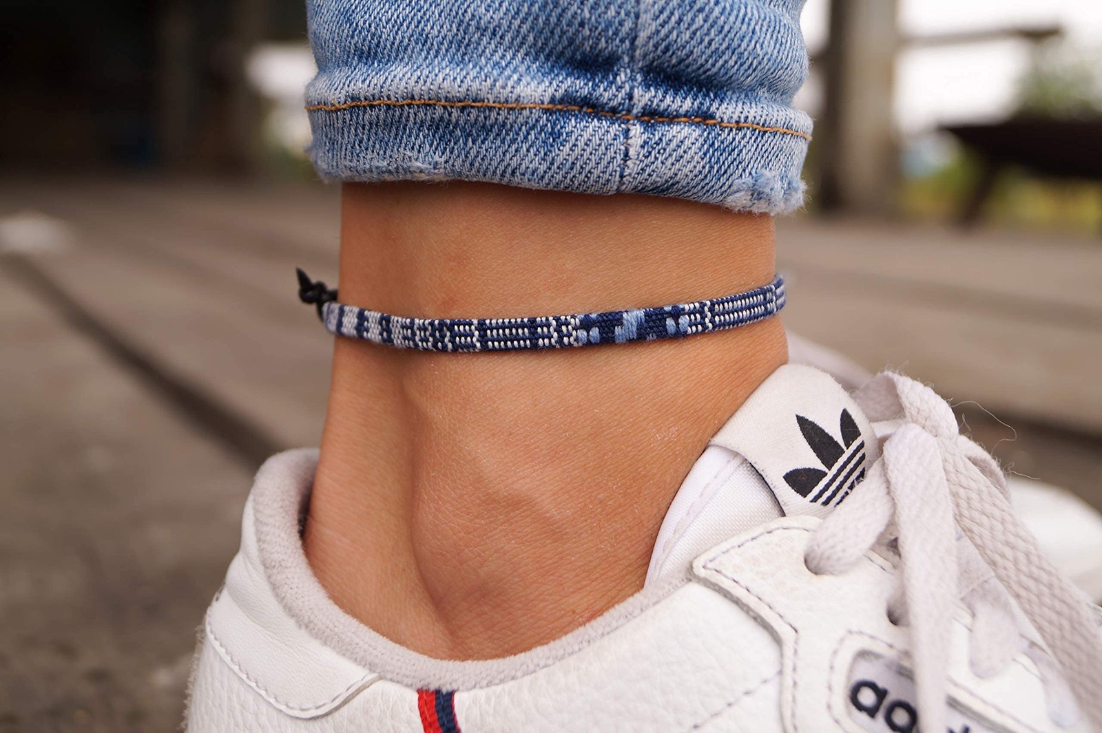 Made by Nami Surfer Anklet for Men and Women Waterproof Blue-White