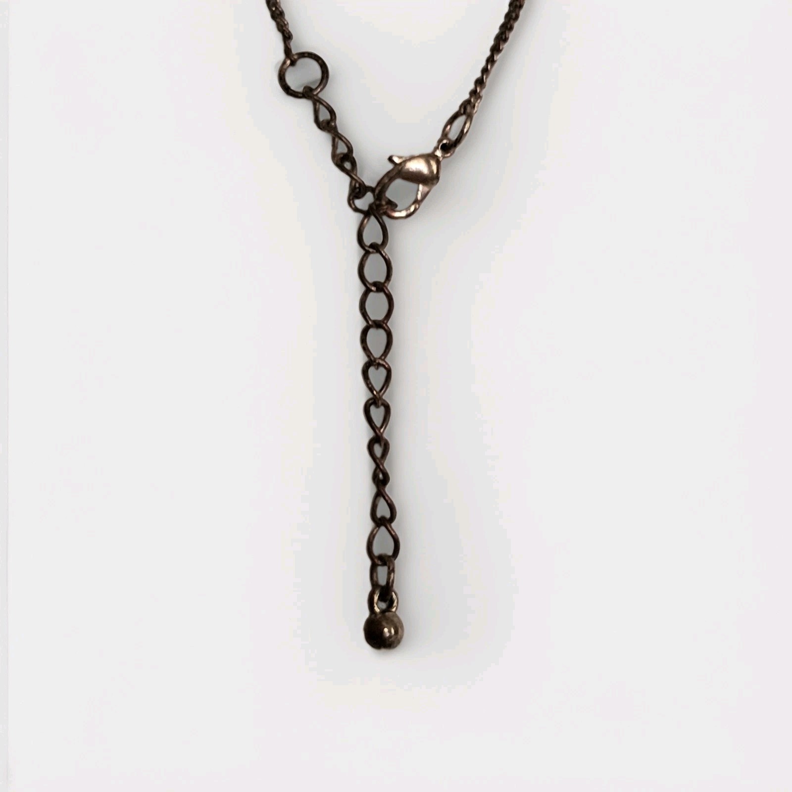 Silver Tone Crystal Anchor Charm Pendant Necklace, Adjustable Cable Chain