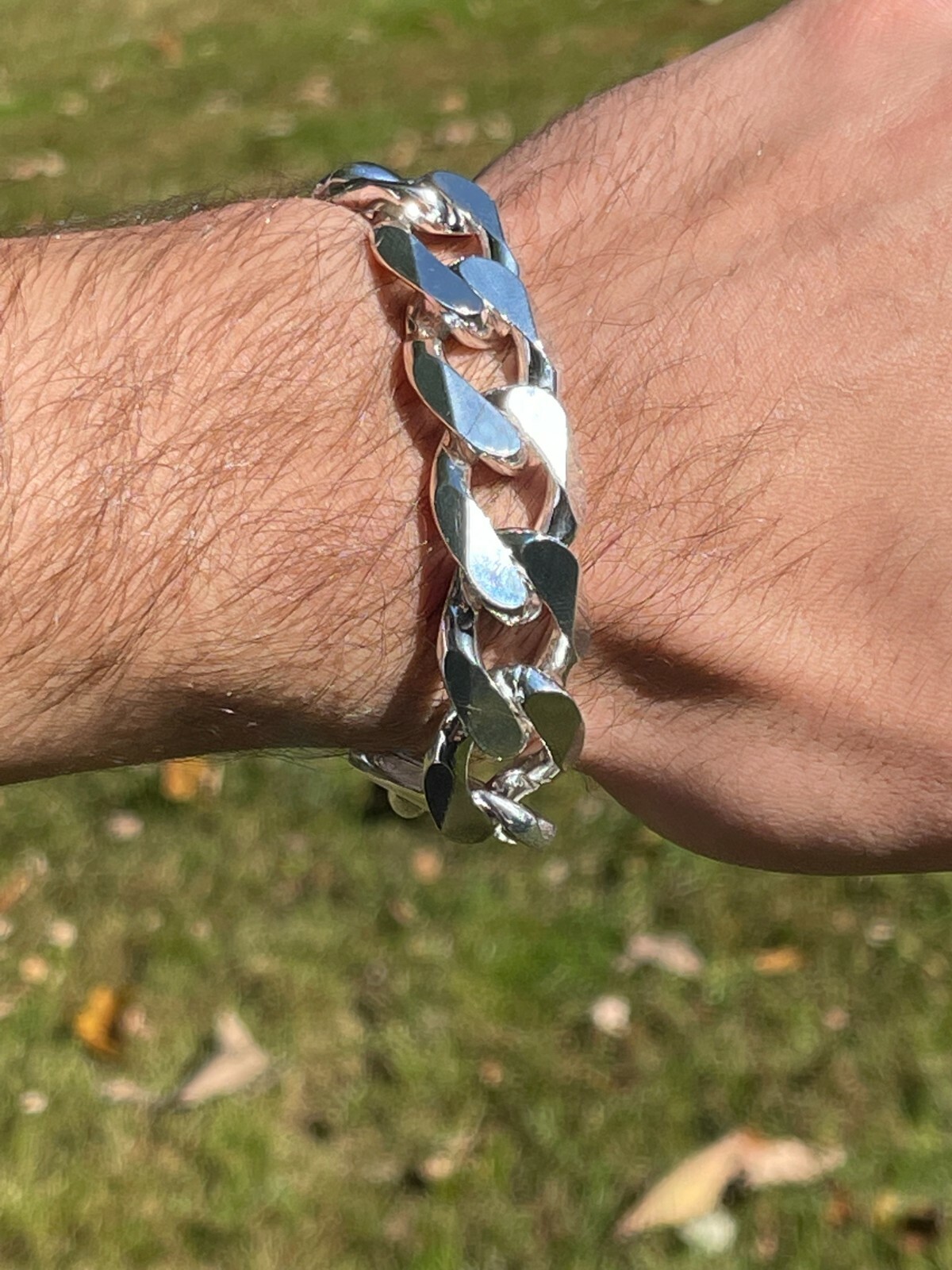 Real Solid 925 Silver 18mm Men’s Hip Hop Miami Cuban Curb Link Chain Or Bracelet
