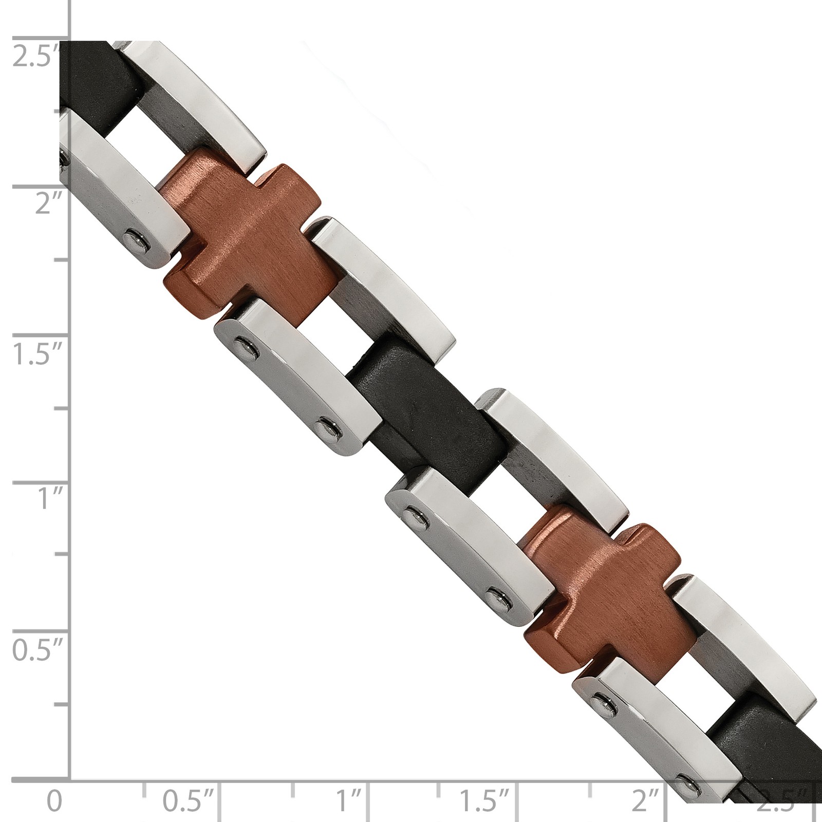 Chisel Stainless Steel Brushed and Polished Black and Brown IP-plated 8.75 inch