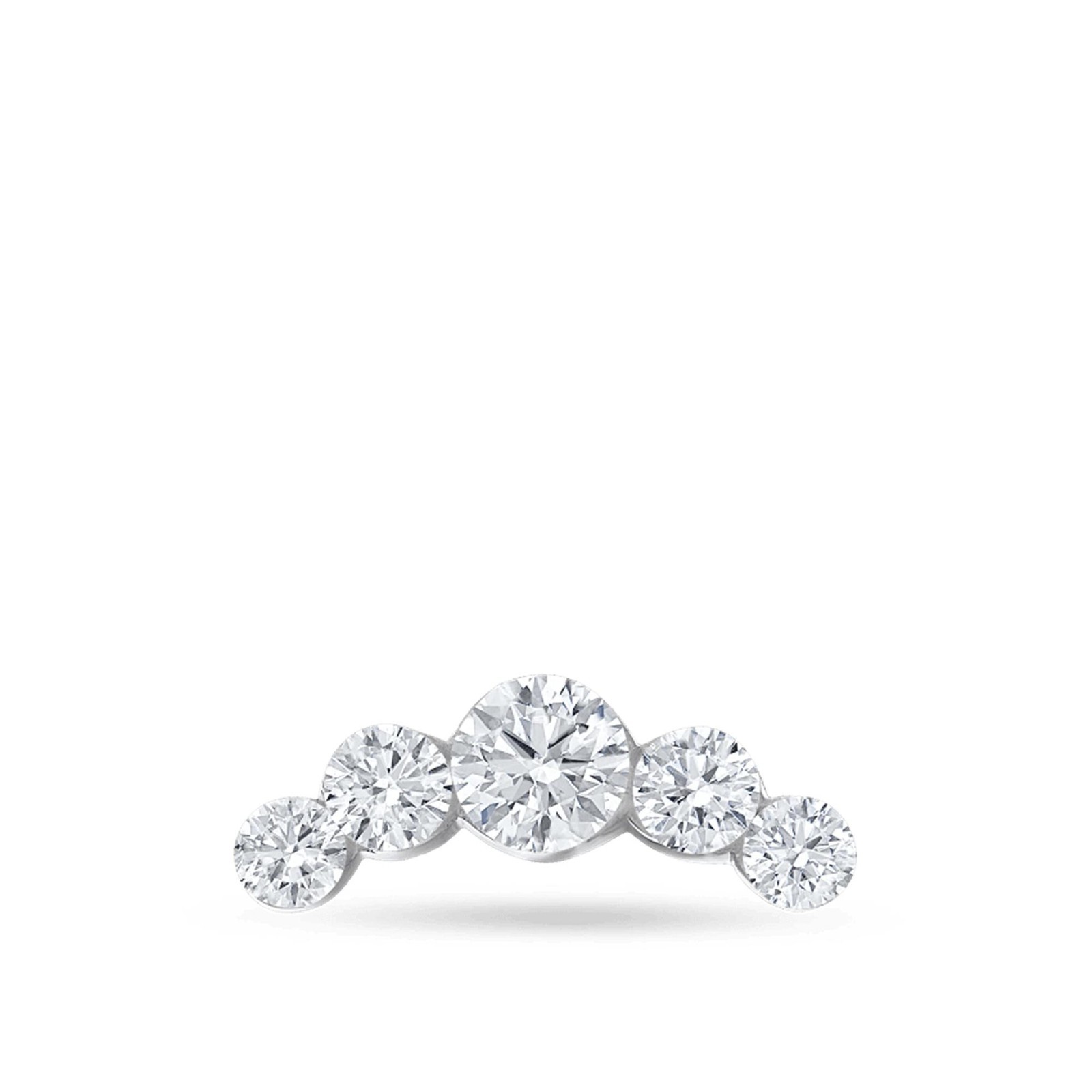 925 Sterling Silver Five Moissanite Curve Stud Helix Cartilage Earring