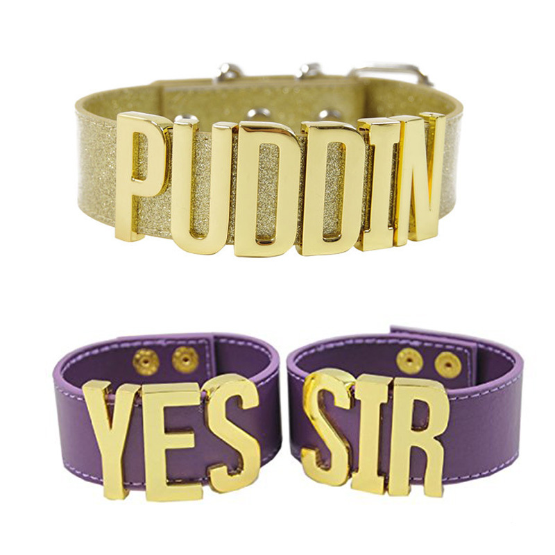Harley Choker Quinn PUDDIN Necklace Collar Belt +YES SIR Bracelet Cuff Wristband