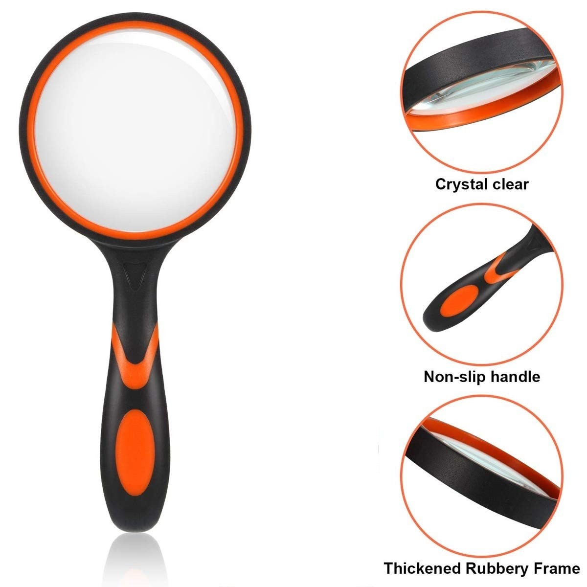 2PC 10X Shatterproof Magnifying Glass Large Handheld Magnifying Glass for Senior