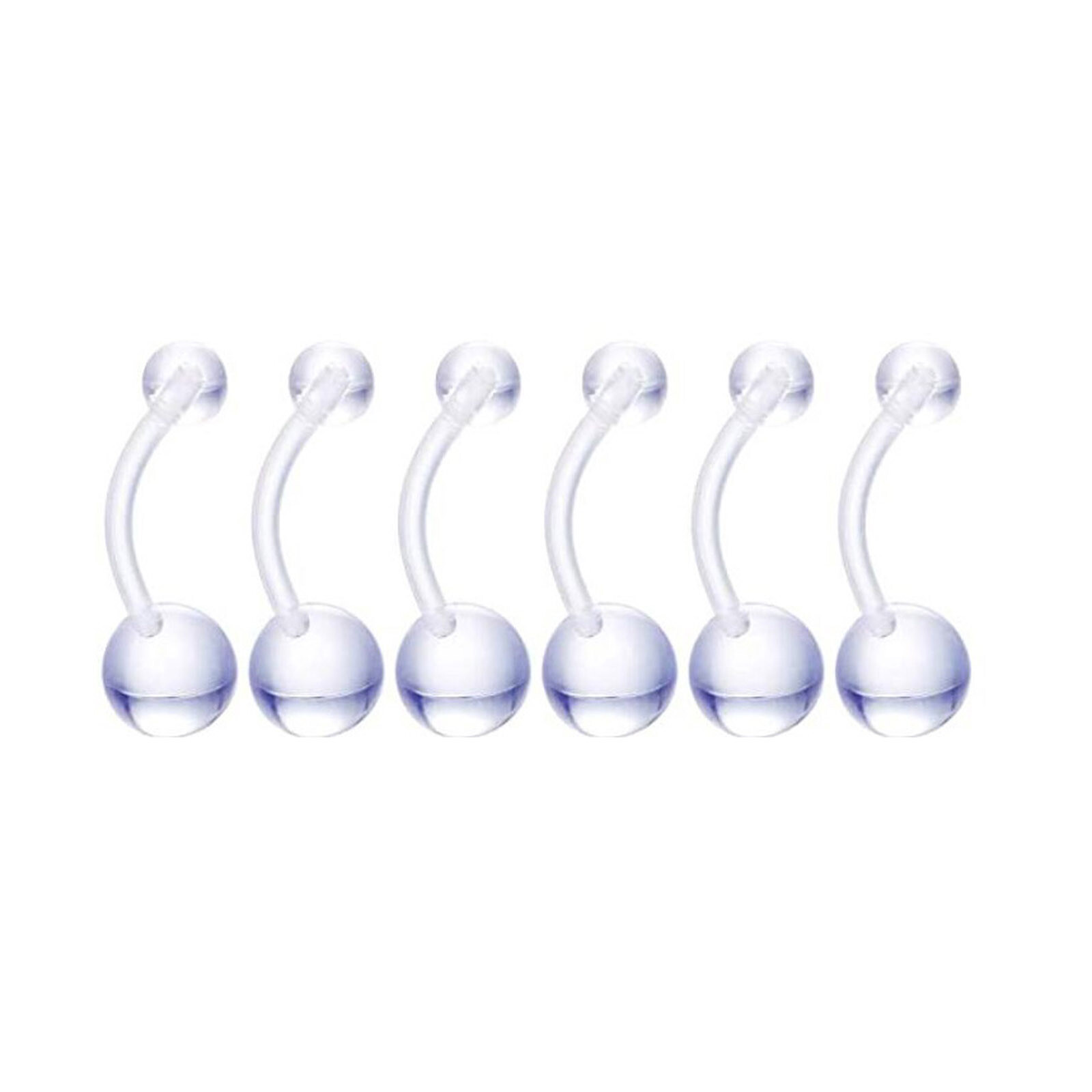 10-108PC Clear Piercing Kit Acrylic Nose Nipple Belly Ring Ear Lip Stud Retainer