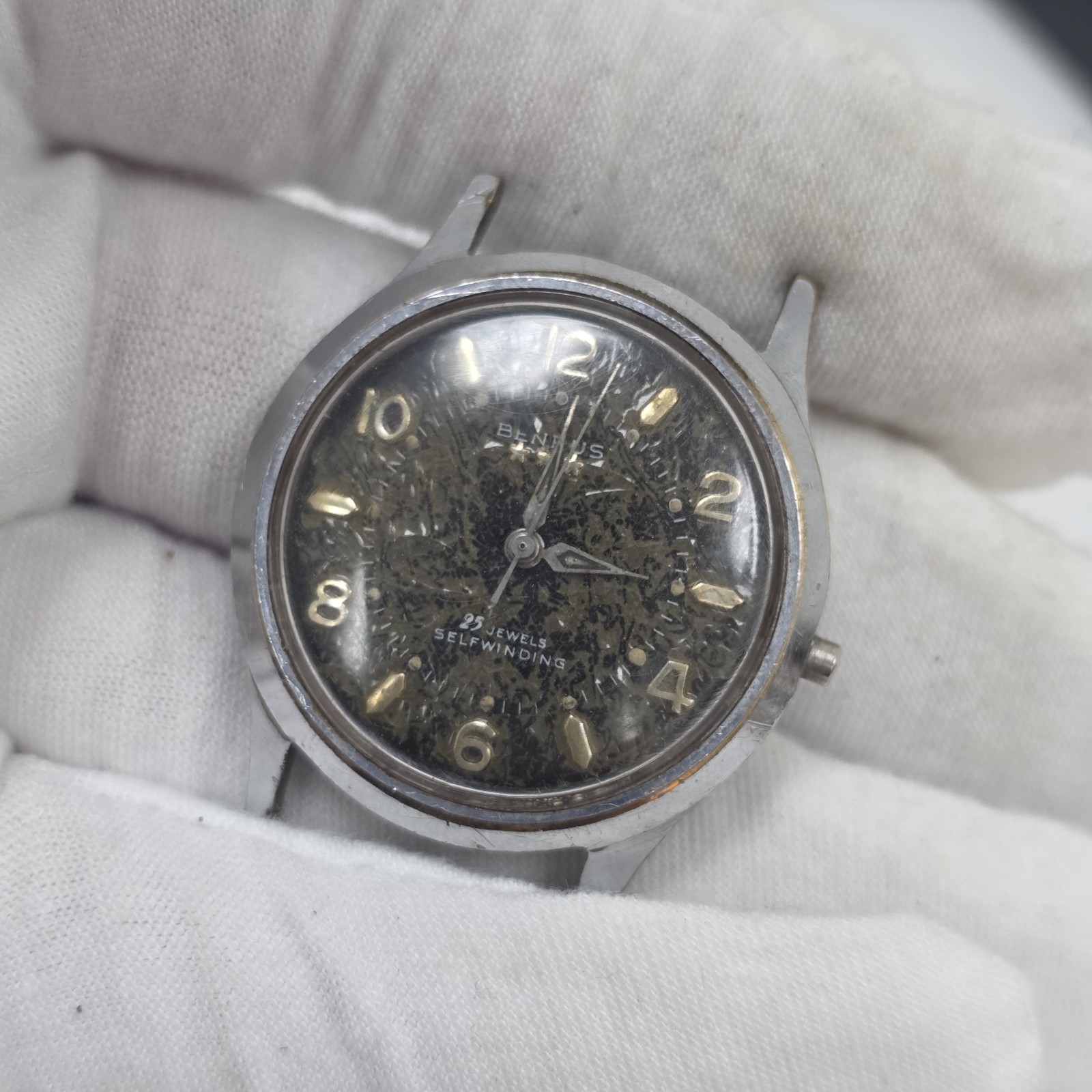 Vintage Benrus 3 Star Self Winding Watch 25 Jewels Model EG195 Series 7155 AS IS