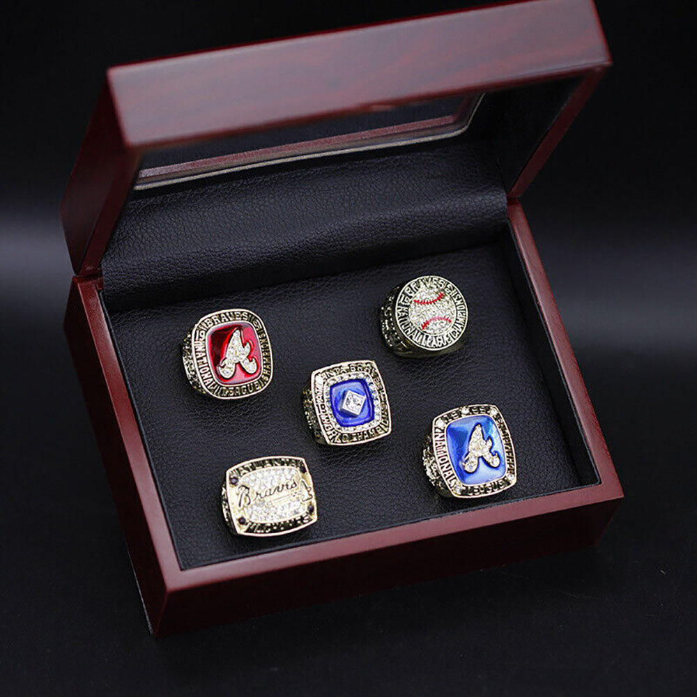 1-7 Hole Championship Ring Display Case Box Wooden Collection Storage box US##