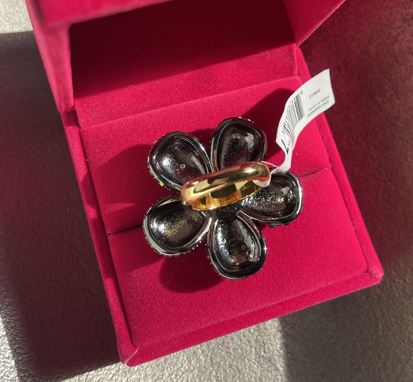 Kurt Geiger Multi-Color Rainbow Flower Ring Size 7 NWT