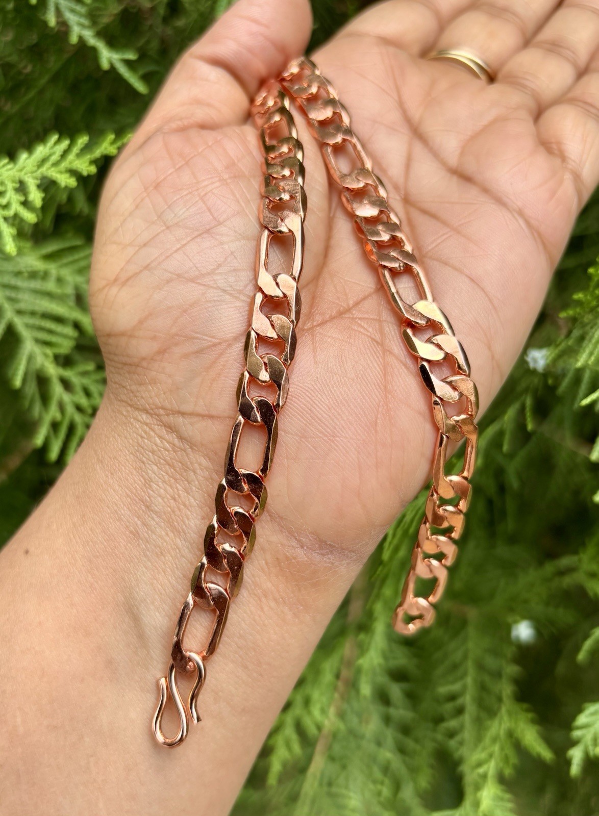 20 inch Pure Copper Flat FIGARO Chain Necklace, Healing Copper Jewelry Spiritual
